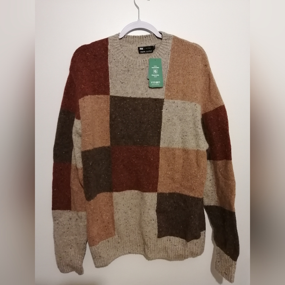 NWT Le 31 Men's M Brown Wool Sweater